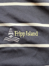Load image into Gallery viewer, FJ FootJoy Shirt Adult Extra Large Navy Blue Striped Fripp Island Golf Polo Mens