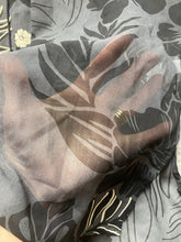 Load image into Gallery viewer, Cabi Shirt Womens Large Black Aloha Sheer Tropical Peasant Boho Blouse Oversized