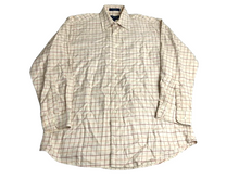 Load image into Gallery viewer, Alan Flusser Shirt Adult Medium Pale Yellow Button Up Checkered Casual Mens