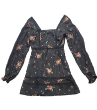 Load image into Gallery viewer, Show Me Your Mumu Dress Womens Medium Black AOP Flower Boho Eyelet Smocked