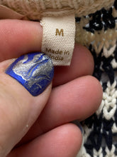 Load image into Gallery viewer, Soft Surroundings Sweater Womens Medium Beige Black Tunic Lagenlook Open Knit