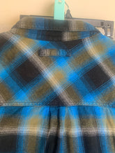 Load image into Gallery viewer, Legendary Whitetails Shirt Adult 4XT Blue Black Plaid Flannel Button Up Mens