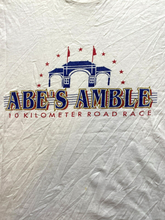 Load image into Gallery viewer, VTG Abe's Amble 10 KM Road Race Shirt Adult Extra Large White Single Stitch 90s