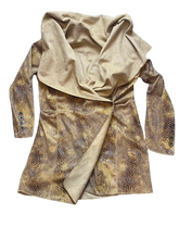 Load image into Gallery viewer, Rachel Zoe Jacket Womens Small Tan Brown Snake Skin Tunic Coat Career Blazer