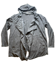 Load image into Gallery viewer, Pure J Jill Sweater Womens Large Gray Oversized Waterfall Open Front Cardigan