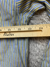Load image into Gallery viewer, Alan Flusser Shirt Adult Medium Blue Yellow Striped Pocket Casual Cuffs Mens