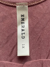 Load image into Gallery viewer, Emerald Dress Womens 1X Mauve Flare Crossover Strap Rayon Spandex Lagenlook Lady