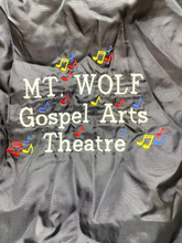 Load image into Gallery viewer, VTG Holloway Jacket Adult Small Mt Wolf Gospel Arts Embroidered Bomber Snap Mens