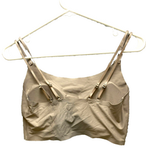 Load image into Gallery viewer, Lucky Brand Sports Bra Womens Large Taupe Double Strap Nylon Spandex Yoga Padded