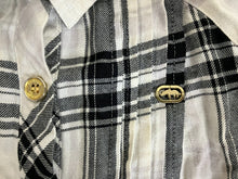 Load image into Gallery viewer, Ecko Red Shirt Women Medium Black White Plaid Button Up Tunic Rhino Brand Blouse