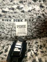 Load image into Gallery viewer, PINK Victoria's Secret Sweater Womens Small Gray White Oversized Sherpa 1/4 Zip