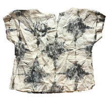 Load image into Gallery viewer, Bellambra Shirt Women Small Beige Gray Tie Dye Linen Oversized Boxy Blouse Italy