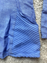 Load image into Gallery viewer, Fenini Shirt Womens Small Light Blue Button Up Linen Oversized Blouse Ladies