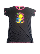 Load image into Gallery viewer, Tweety Bird Shirt Womens Large Black Ladies Sleepwear Sleepshirt Warner Bros