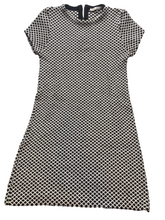 Load image into Gallery viewer, ZARA Knit Dress Womens Medium Black White Argyle Diamond Sheath Peasant Casual