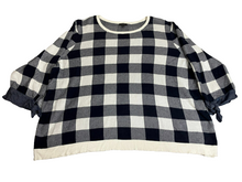 Load image into Gallery viewer, Talbots Sweater Womens 3X Black White Buffalo Checkered Lagenlook Plus Ladies