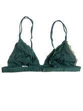Load image into Gallery viewer, Urban Outfitters Bra Womens Small Green Gold Floral Lace Trim Bralette Ladies