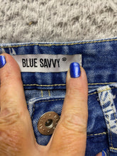Load image into Gallery viewer, Blue Savvy Jeans Womens 5/27 (29x25) Denim AOP Butterfly Print Whimsical Rayon