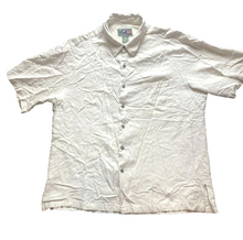 Load image into Gallery viewer, Hilo Hattie Shirt Adult Extra Large Beige Button Up Hawaiian Casual Silk Mens