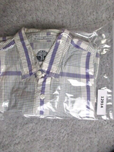 Load image into Gallery viewer, VTG Dockers Levis Shirt Adult Large Purple Green White Striped Button Up Mens