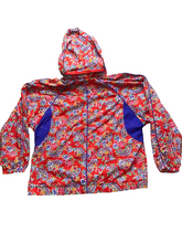 Load image into Gallery viewer, VTG LIZSPORT Liz Claiborne Jacket Women Large Red Blue AOP Paisley Flower Hooded
