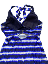 Load image into Gallery viewer, Athleta Dress Womens 34BC Small Blue White Tara Halter Boho Hippie Spandex Nylon