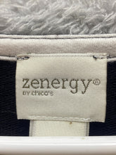Load image into Gallery viewer, Zenergy Chicos Sweater Womens 3 (XL) Black White Colorblock Poncho Rayon Spandex