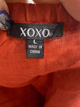 Load image into Gallery viewer, XOXO Romper Womens Large Rust Embellished Halter Shorts Linen Boho Ladies NWT
