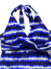 Load image into Gallery viewer, Athleta Dress Womens 34BC Small Blue White Tara Halter Boho Hippie Spandex Nylon