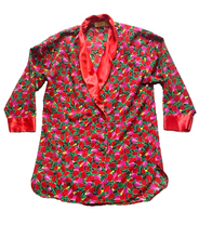 Load image into Gallery viewer, VTG Victoria’s Secret Robe Womens Small Red Green AOP Flower Sleepwear Kimono