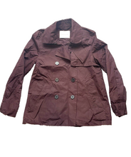 Load image into Gallery viewer, Everlane Jacket Womens Small Burgundy Double Breasted Trench Coat Oversized