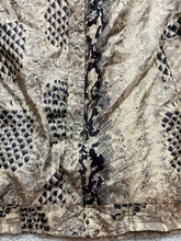 Load image into Gallery viewer, VTG COACO Jacket Womens Large Shoulder Pads Oversized Animal Print Silk Nylon