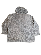 Load image into Gallery viewer, Zenergy By Chicos Sweatshirt Women 3 Gray Leopard Oversized Sherpa Fleece Hoodie