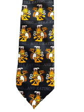 Load image into Gallery viewer, Vintage Garfield Neck Tie Adult Black AOP Cartoon Comic Paws Addiction Mens