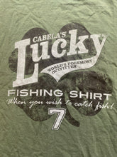 Load image into Gallery viewer, Cabela's Lucky 7 Shirt Adult Medium Green Fishing Outdoors Outfitters Mens