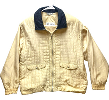 Load image into Gallery viewer, VTG Lady Lavon Jacket Womens Small Cornsilk Nylon Zip Up Shoulder Pads Oversized