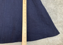 Load image into Gallery viewer, Karl Lagerfeld Dress Womens 8 Navy V-Neck Pearl Tweed Boho Lined Flared Paris