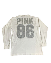 Load image into Gallery viewer, Victoria’s Secret Shirt Womens Extra Small White Oversized Silver Bling 86 Dog