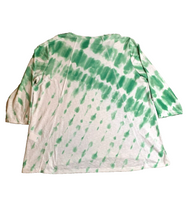 Load image into Gallery viewer, Chico's Zenergy Shirt Womens 3 Green White Tie Dye Tunic V-Neck Oversized Ladies