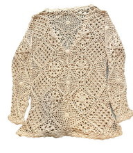 Load image into Gallery viewer, VTG Capacity Sweater Womens Small Pale Peach Crochet Lace Silk Oversized Tunic