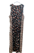 Load image into Gallery viewer, J Jill Dress Womens Extra Large Black Peach AOP Ditsy Flower Boho Maxi Rayon