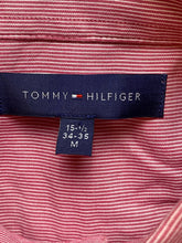 Load image into Gallery viewer, Tommy Hilfiger Shirt Adult Medium 15.5 Red White Stripes Button Up Dress Mens