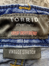 Load image into Gallery viewer, Torrid Jeans Womens 24 Plus Blue Denim Distressed Boyfriend Vintage Stretch
