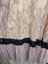 Load image into Gallery viewer, Avec Les Filles Dress Women 4 Small Pink Black Lace Lined Tiered Boho Maxi Nylon