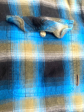 Load image into Gallery viewer, Legendary Whitetails Shirt Adult 4XT Blue Black Plaid Flannel Button Up Mens