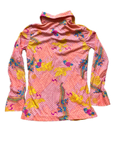 Load image into Gallery viewer, VTG Onward Shirt Womens Medium Pink AOP Goose Boho Trippy Colorful Button Up 70s