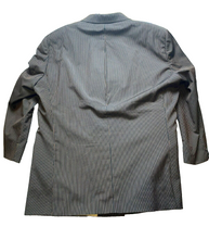 Load image into Gallery viewer, Steve Harvey Suit Coat Mens 50R Brown Orange Stripe Merino Wool Super 120s