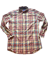 Load image into Gallery viewer, Pendleton Shirt Adult Large Beige Red Blue Oceanside Woolen Mills Madras Mens