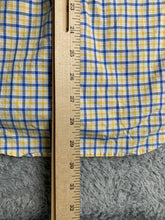 Load image into Gallery viewer, Brooks Brothers 346 Shirt Adult Small Yellow Blue Button Up Grid Checkered Mens