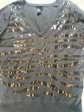Load image into Gallery viewer, Torrid Sweater Womens 2 2X Sequins V-Neck Jumper Stretch Pullover Ladies